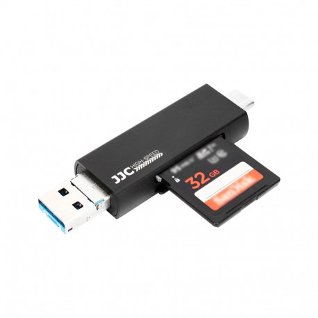 Memory Card Reader - JJC CR UTC3II USB 3.0, Micro USB 2.0, Type C Gray