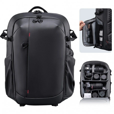 Camera Backpack - ULANZI BP09 22L Waterproof, Padded Dividers, Black