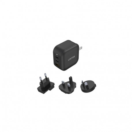 UNITEK TRAVEL TRI GaN Universal Black AC Fast charging Indoor