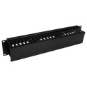 "StarTech 2U Horizontal Finger Duct Rack Cable Management Panel with Cover"
