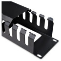 "StarTech 2U Horizontal Finger Duct Rack Cable Management Panel with Cover"