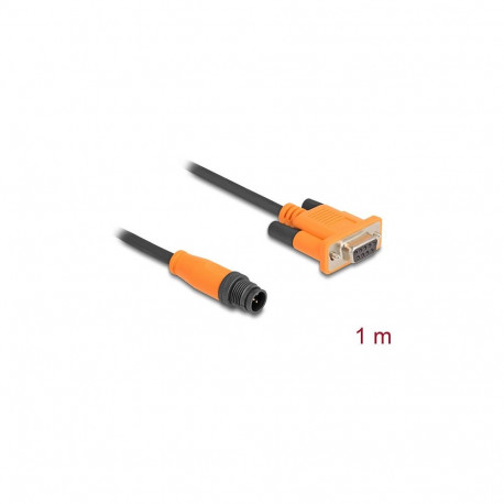 "Delock M12 CAN Bus Kabel A-kodiert 5 Pin Stecker zu D-Sub 9 Buchse 1 m"