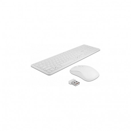 Delock juhtmevaba klaviatuuri ja hiire komplekt 2,4GHz USB, valge