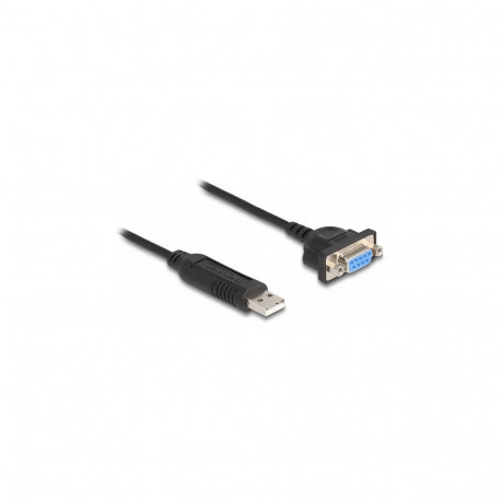 DeLock adapterkaabel USB 2.0 > Seriell 232 (ST-ST) 0,5m, must