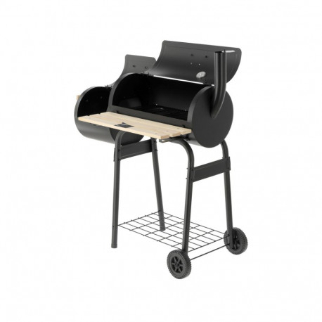 Charcoal grill with smoker for meat and fish smoking 60x30cm grate with lid ventilation control 9990