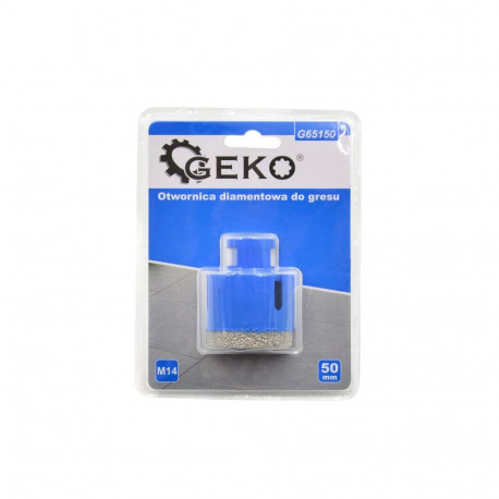 Geko Dry Diamond Drill M14 G65150, 50mm, 10mm, M14 shank for angle grinders, wax coated inside