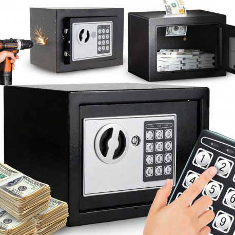 Domowy sejf kasetka na zamek elektroniczny 10l klucz kod szyfr pancerna xl - er1103