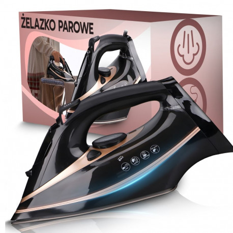 Żelazko parowe 8w1 duża moc 2600w ceramiczna powłoka anti-drip anti-calc