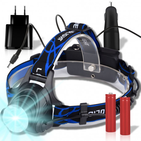 Latarka czołowa lampka led na czoło wodoodporna akumulatorowa led cob 300m