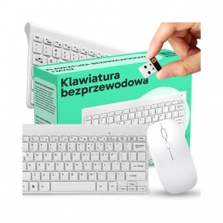 Klawiatura bezprzewodowa mysz zestaw usb mini slim e799