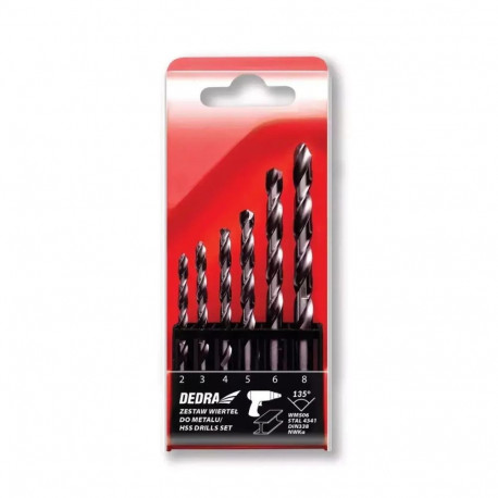 Metallipuuride komplekt HSS teras 4341 135° 6-osaline 2, 3, 4, 5, 6, 8mm