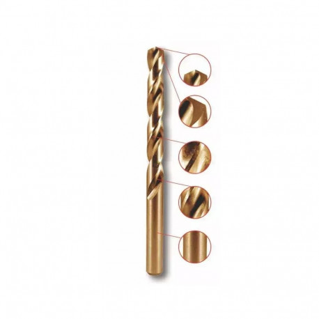 Wiertło do metalu, hss-co, 5% co, 135°, 2x49mm, 3szt