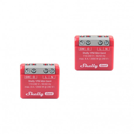 Set of 2 Shelly 1PM Mini Gen4 Zigbee/Matter Controllers