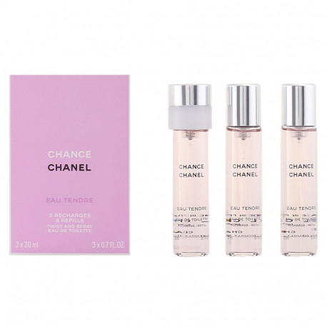 CHANEL CHANCE EAU TENDRE eau de toilette twist & spray 3 recargas 3 x 20 ml