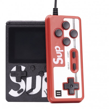 RoGer Retro mini Game console with 400 games / 3 inch color screen / TV output / Black + Remote