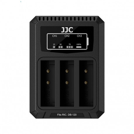 Battery Charger - JJC DCH DB120TC Multi Battery Charger, Intelligent Charging, Compact Design, Black
