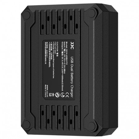 Battery Charger - JJC DCH W126TC USB Dual Charger For Fuji NP W126 Batteries Black