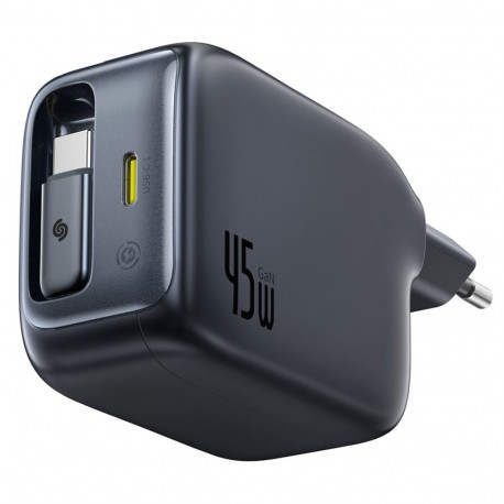Baseus EnerCore CJ11 45W z portem USB-C i ze zwijanym kablem USB-C - czarna
