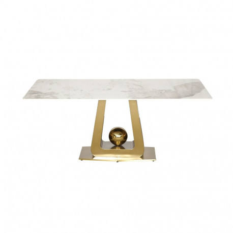 Söögilaud MODIG 180cm, kuldne/valge