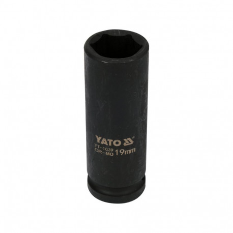 Yato impact socket YT-1039, 19mm, 1/2", 78mm, hexagonal, CrMo SCM-440, AS-DRIVE, phosphated
