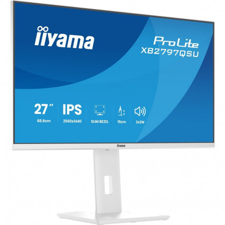 ProLite XB2797QSU-W1 (68.5 cm (27 Zoll), weiß (matt), QHD, IPS, HDMI, DP, USB-Hub, Ergonomischer Sta