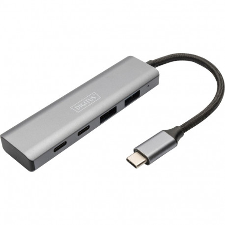 USB-C 4-Port 2x USB A + 2x USB-C (silber)