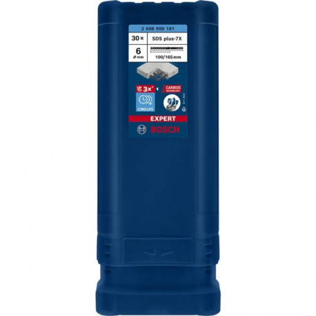EXPERT Hammerbohrer SDS-plus-7X, Ø 6mm, 30 Stück (Arbeitslänge 100mm)