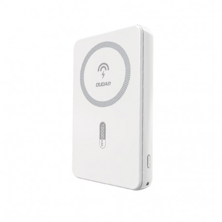 Dudao K14S Magnetic Power Bank 20W 5000mAh 1x USB-A 1x USB-C - White