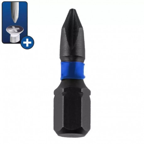 Końcówki wkrętakowe udarowe phillips ph3x25mm, 2szt blister