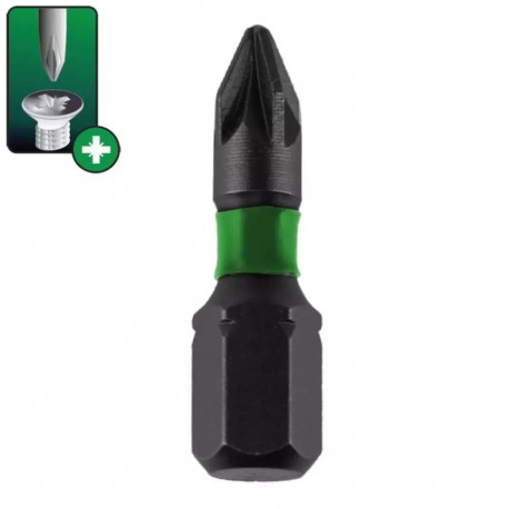 Löögikindlad kruvikeeraja otsakud Pozidriv PZ2x25mm, 10tk karbis