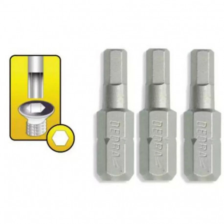 Kruvikeeraja otsikud hex H6x25mm 3tk, blister