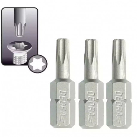 Końcówki wkrętakowe torx t25x25mm, 3szt blister