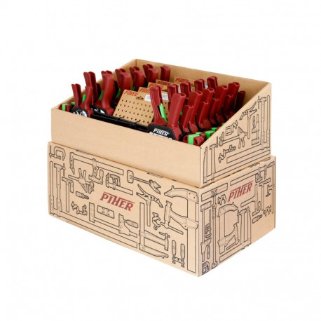 Piher ühekäe pitskruvide komplekt – 5 komplekti 2x 30cm ja 2x 15cm lauapealne papist stend