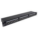 "24-Port Cat6a Patchpanel FTP 1HE schwarz"