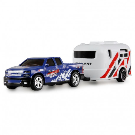 "Amewi RC Pickup Die Cast mit Wohnwagen 1:64 RTR blau 6+"
