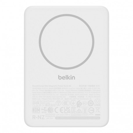 Belkin magnetiline akupank BoostCharge Slim BPD010hqWH 5000mAh 7,5W, valge
