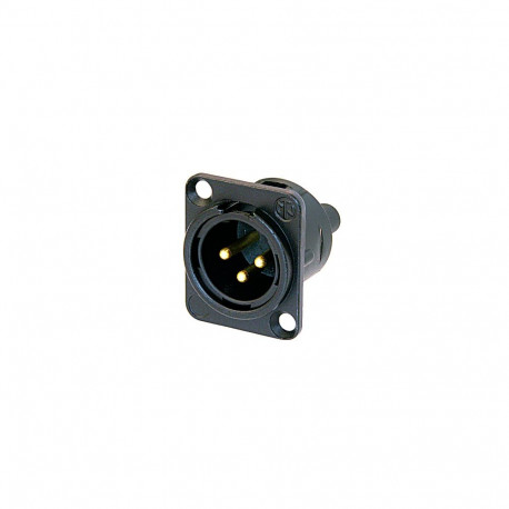 XLR 3 pistik paneelile, NC3MD-S-1-B, kruvikinnitus