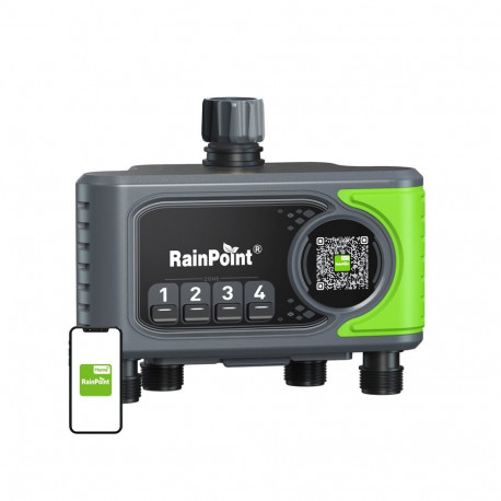 Irrigation Controller - RainPoint WiFi 4-Zone Irrigation Controller With Weather-Based Automation - 