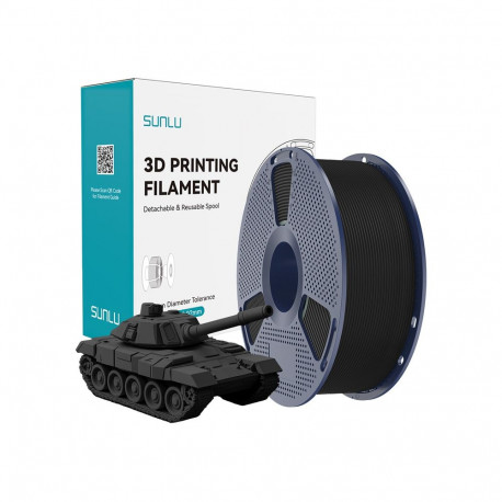 3D Printing Filament - Sunlu PLA+ High-Speed 1.75 mm Filament With ±0.02 mm Accuracy - Black