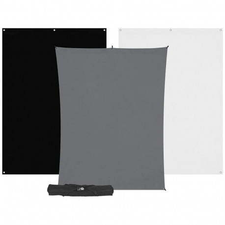 Photography Backdrop Kit - WESTCOTT X-Drop Pro 3-Pack 8 x 8 Feet White/Black/Gray