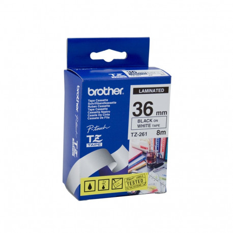 Markeerimislint Brother TZE-261, 36mm must/valgel