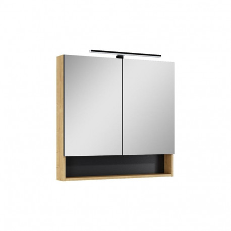 CAB MIRROR LAMELLO80 HAMILT OAK LIGHT