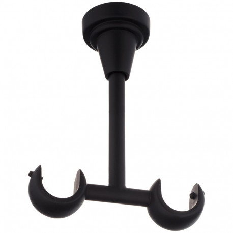 CURTAIN ROD BRACKET DOUBLE CEIL D19 M.BL