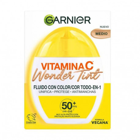 Garnier tooniv fluiid Wonder Tint pigmendilaikudevastane C-vitamiiniga SPF50+, keskmine toon