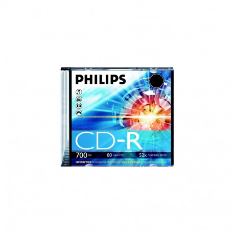 Philips 1 CD-R 80Min 700MB 52x Single Slim Jewel Case 8710895778183