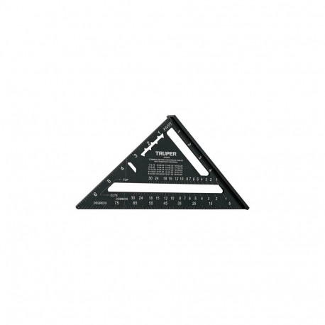 Truper carpenters aluminium speed square, (177mm), black anodized finish