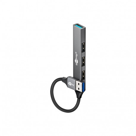 Goobay õhuke 4-pordiline USB-hub USB-A–USB-A 5Gbit/s