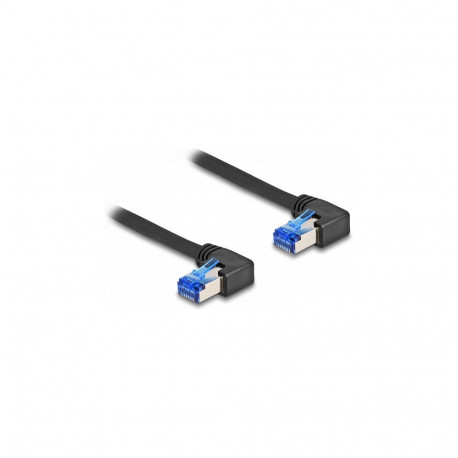 "Delock RJ45 Netzwerkkabel Cat.6A S/FTP rechts gewinkelt 1 m schwarz"