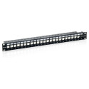 Equip patchpaneel 24x Cat6 19" FTP 1HE Keystone-paigaldus, must