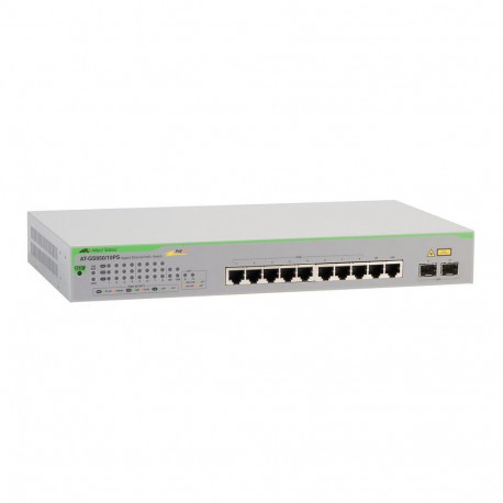 "ALLIED Gigabit webSmart switch 8x 10/100/1000-T PoE+ 2x SFP Ports and single fixed PSU EU Power Cod